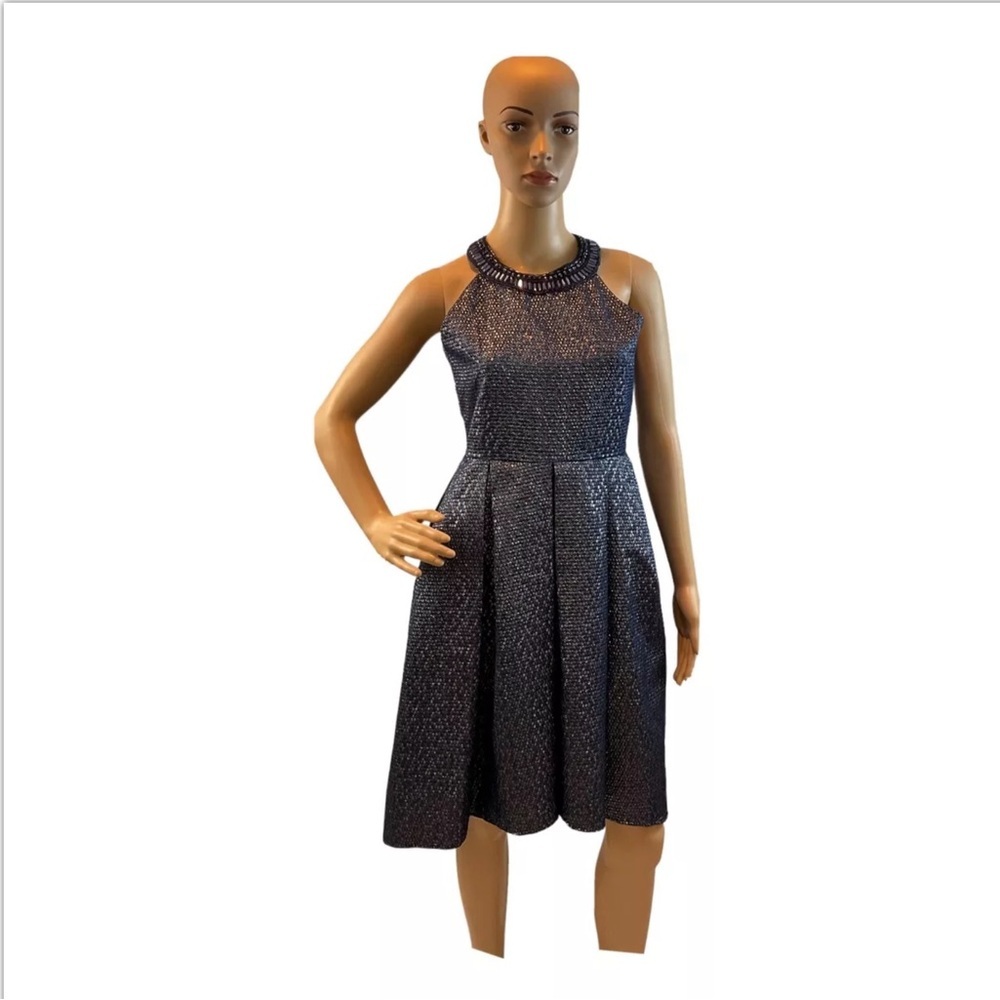 Rare Editions Big Girls Plus Embellished-Neck Jacquard Dress Size 8/10